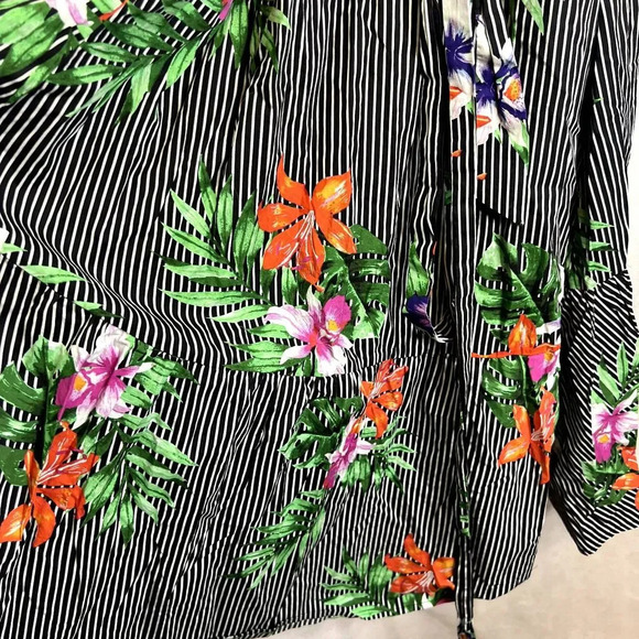 Who What Wear Sleeveless Maxi Wrap Dress Striped Tropical Size XXL - Picture 6 of 9